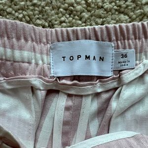Pink and White Striped Shorts from Topman